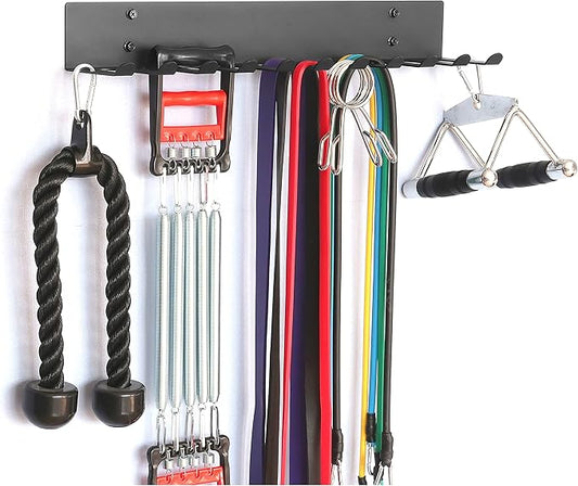 Multi-Purpose Gym Equipment Storage Rack Resistance Bands Storage Hanger Barbell Rack Heavy Duty Gym Rack for Exercise Bands, Lifting Belts and Jump Ropes