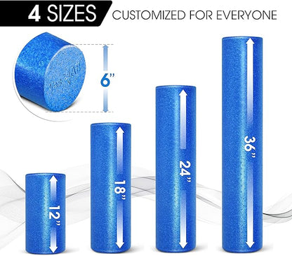 Yes4All High-Density Foam Roller for Back Pain Relief, Yoga, Exercise, Physical Therapy, Muscle Recovery & Deep Tissue Massage - 12, 18, 24, 36 inch