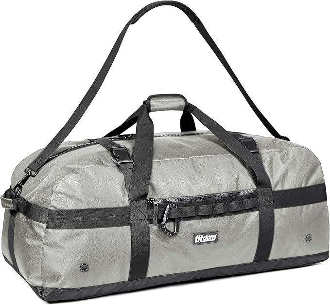 Fitdom Heavy Duty Extra Large Sports Gym Equipment Travel Duffel Bag W/Adjustable Shoulder & Compression Straps. Perfect for Team Coaches & Best for Soccer Baseball Basketball Hockey Football & More