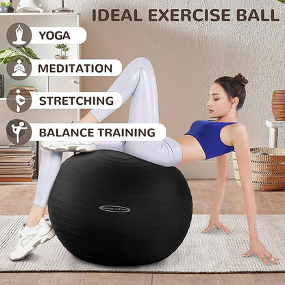 Anti-Burst and Slip Resistant Exercise Ball Yoga Ball Fitness Ball Birthing Ball with Quick Pump, 2,000-Pound Capacity, Multiple Colors and Sizes