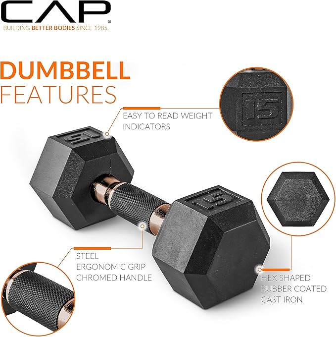 CAP Barbell Dumbbell Set with Rack | Multiple Options in 150lbs and 210lbs