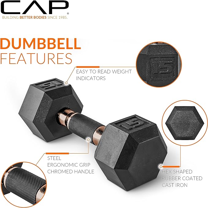 CAP Barbell Dumbbell Set with Rack | Multiple Options in 150lbs and 210lbs