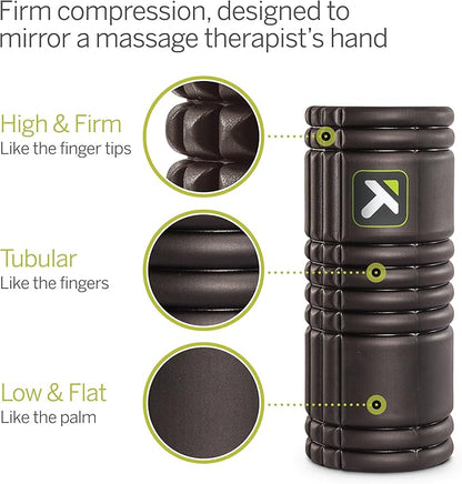 TriggerPoint Grid 1.0 Foam Roller - 13" Multi-Density Massage Roller for Deep Tissue & Muscle Recovery - Relieves Tight, Sore Muscles & Kinks, Improves Mobility & Circulation - Targets Key Body Parts