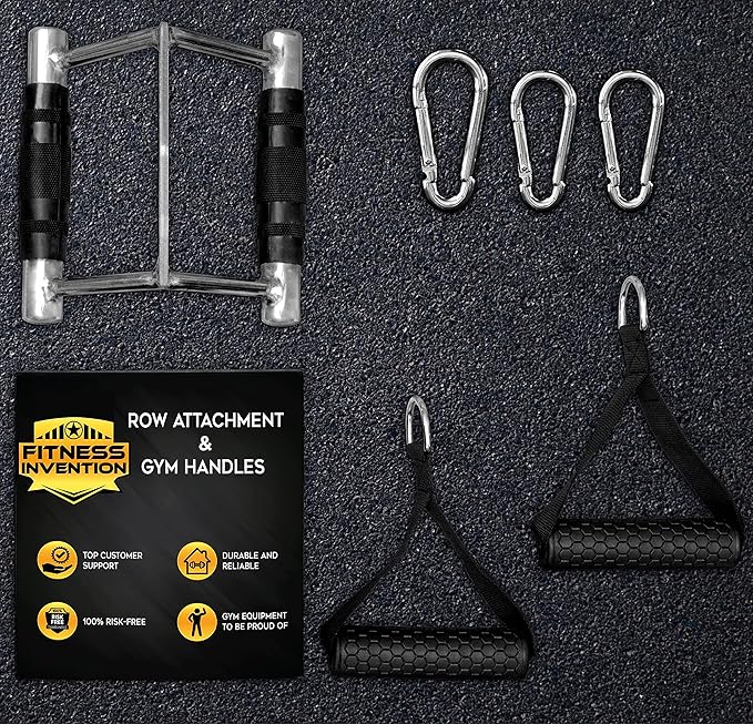 V Bar Cable Attachment, 6-In-1 Cable Attachments for Gym, Double D Handle, V Handle Cable Attachment, Gym Handles for Cables, Close Grip Row Handle, Lat Pulldown Attachments