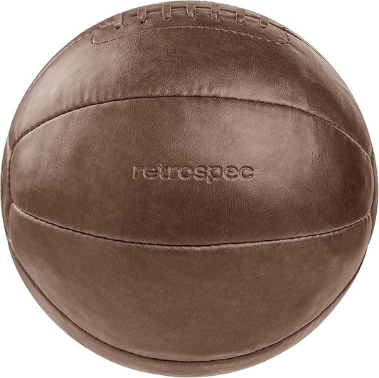 Core Weighted Medicine Ball 4, 6, 8, 10, 12, 14, 16, 20, 25, 30 lbs, Soft Touch Vegan Leather with Sturdy Grip for Strength Training, Recovery, Balance Exercises and Other Full-Body Workouts