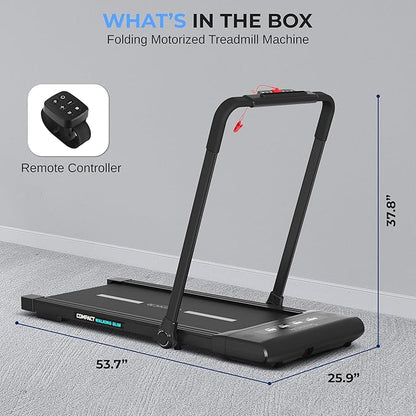 SereneLife Foldable 2 in1 Treadmill & Walking Pad with Remote Control, Compact Under Bed, 2.5 HP, App Support, Easy Assembly and Storage, for Walking or Jogging, 265lbs Capacity