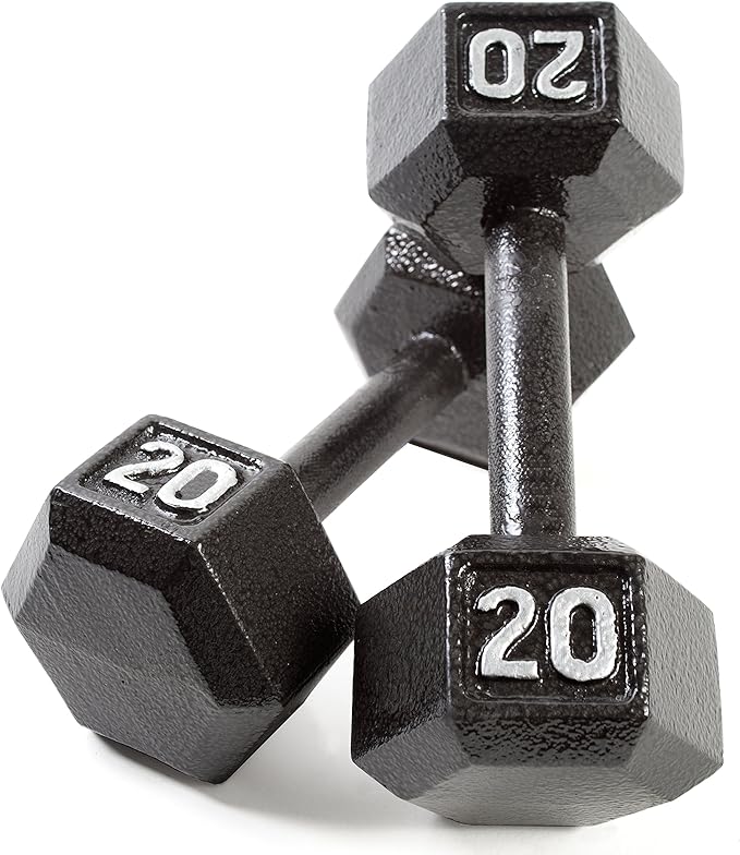 CAP Barbell Black Cast Iron Hex Dumbbell | 5-120 LBs | Single or Pair