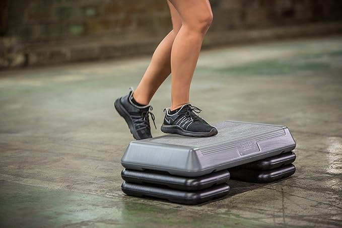 The Step Circuit Size Aerobic Platform, Circuit Size Steppers for Exercise with Risers for Adjustable Home Workout, Stair Stepper for Exercise and Home Gym