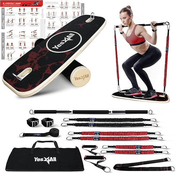 Yes4All Balance Board Sports Trainer, Surf Trainer Board With Adjustable Stoppers, Improve Core Strength and Balance Control