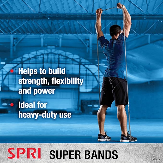 SPRI Superbands - Resistance Band for Assisted Pull-ups, Core Fitness, and Strength Training Resistance Exercises - Versatile Tool for Flexibility, Stamina, and Balance - 0.5", Orange