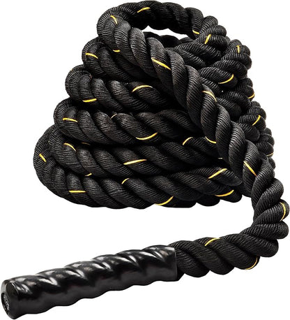 Battle Rope 1.5Inch 2 Inch Diameter Poly Dacron 30 FT, 40 FT, 50 FT Length, Heavy Ropes for Home Gym and Workout