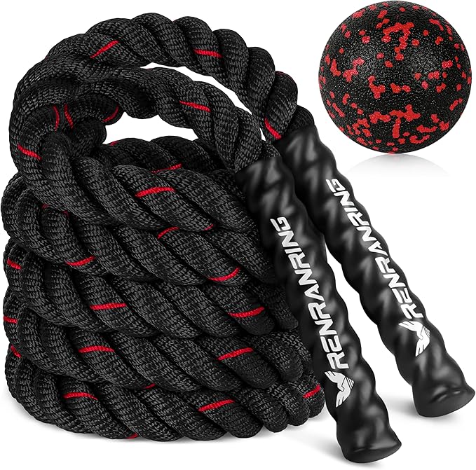 Jump Rope, 3lb 4lb 5lb Weighted Jump Rope for Fitness, 9.8ft Heavy Exercise Jumping Ropes, Adult Skipping Rope for Men Women Improve Strength,Building Muscle,Boxing,Home Workout Equipment,Gym Gift