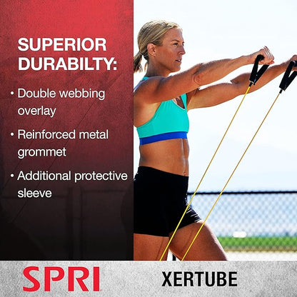 SPRI Resistance Bands with Handles - Exercise Resistance Tube Bands for Strength Training Fitness