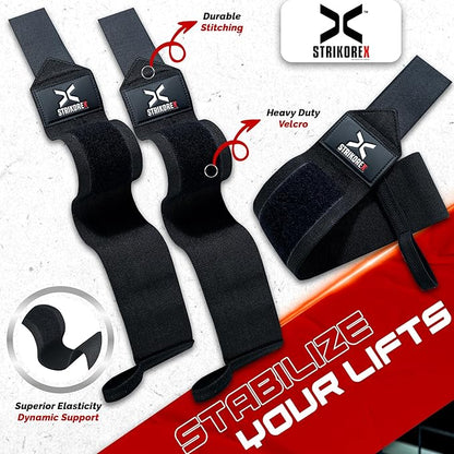 Wrist Straps for Weightlifting with Support for Men & Women 18", Gym Lifting Flexible Fit & Stiff Wrist Straps Workout Equipment,Powerlifting Strength Training & Push Ups