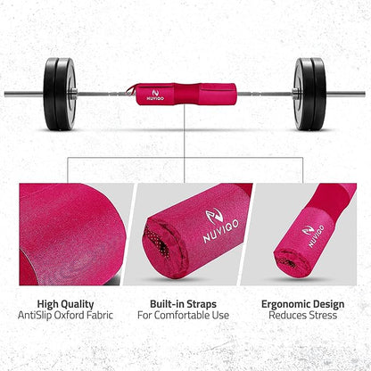 Barbell Pad & 2 Ankle Straps for Cable Machine - Gym Accessories for Women and Men - Perfect for Cable Kickbacks, Leg Extensions & Squats - Workout Attachments for Home