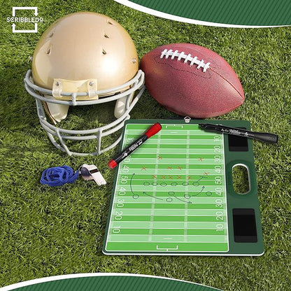 Football Dry Erase Board for Coaches 15x10.5 Double Sided Football Whiteboard Coaching Board Equipment Includes 2 White Board Markers for The Football Accessories The Perfect Coach Gifts