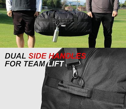 Fitdom Heavy Duty Extra Large Sports Gym Equipment Travel Duffel Bag W/Adjustable Shoulder & Compression Straps. Perfect for Team Coaches & Best for Soccer Baseball Basketball Hockey Football & More