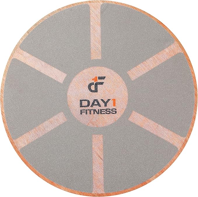 Day 1 Fitness Balance Board, 15.4” 360° Rotation, for Balance, Coordination, Posture - Large, Wooden Wobble Boards with 18° Tilting Angle for Workouts - Premium Core Trainer Equipment