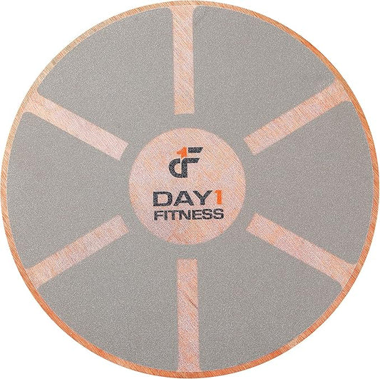 Day 1 Fitness Balance Board, 15.4” 360° Rotation, for Balance, Coordination, Posture - Large, Wooden Wobble Boards with 18° Tilting Angle for Workouts - Premium Core Trainer Equipment