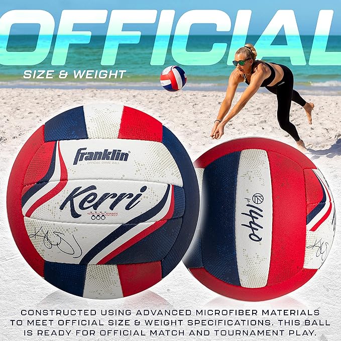 Franklin Sports Outdoor Volleyball Net Sets - Beach + Backyard Portable Volleyball Net with Poles - Complete Outdoor Volleyball Sets with Net + Volleyball Included