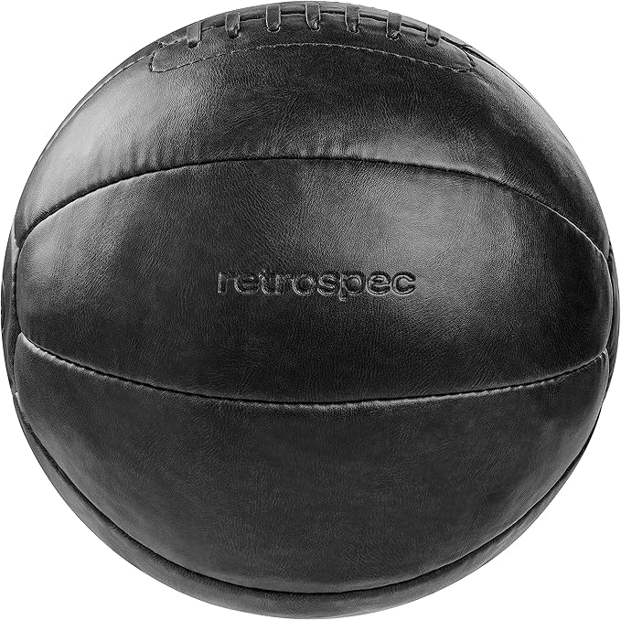 Core Weighted Medicine Ball 4, 6, 8, 10, 12, 14, 16, 20, 25, 30 lbs, Soft Touch Vegan Leather with Sturdy Grip for Strength Training, Recovery, Balance Exercises and Other Full-Body Workouts