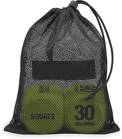 SPRI Exercise Dice (6-Sided) - Game for Group Fitness & Exercise Classes - Includes Push Ups, Squats, Lunges, Jumping Jacks, Crunches & Wildcard ( Carrying Bag)