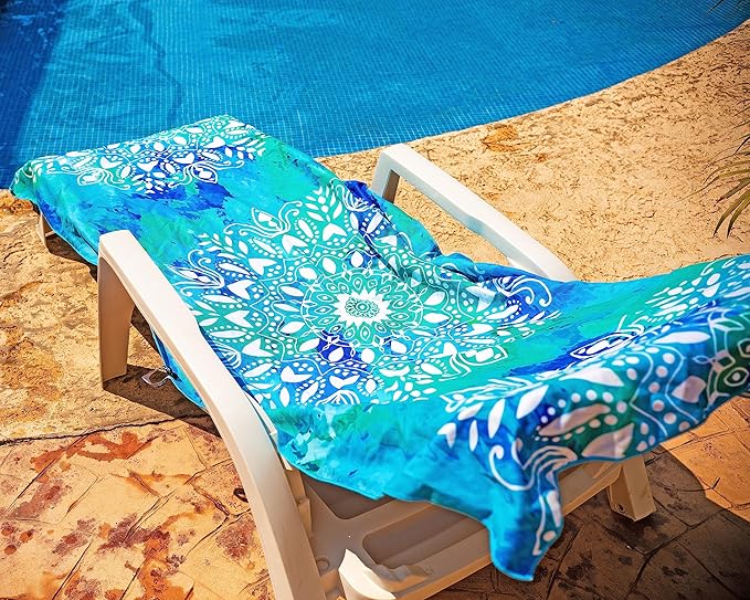 Elite Trend Microfiber Beach Towel - Large 63x31 Inch Sand Free Quick Dry Towel for Travel, Swimming, Pool, Yoga, Hiking, Camping – Lightweight Fast Drying Microfiber Towel Compact for Adults