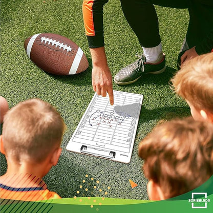 SCRIBBLEDO Football Dry Erase Board for Coaches 15x9 Double Sided Football Whiteboard Coaching Clipboard Equipment Football Accessories The Perfect Coach Gifts